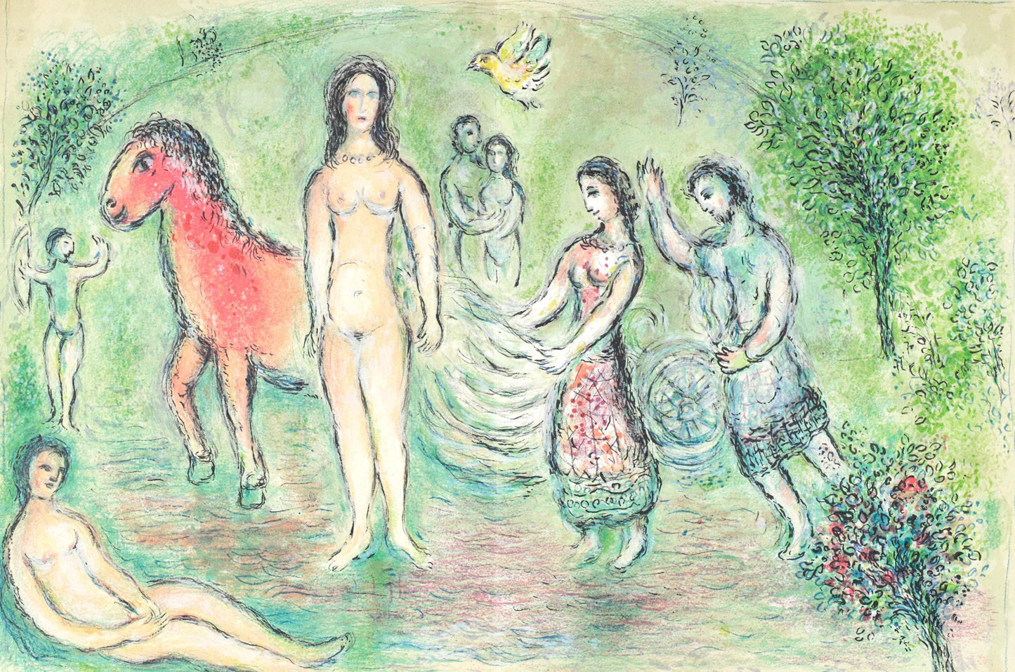 Marc Chagall, Odysseus Vor Nausikaa, Homer, Die Odyssee, Lithograph