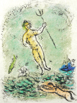 Marc Chagall, Poseidon, Homer, Die Odyssee, Lithograph