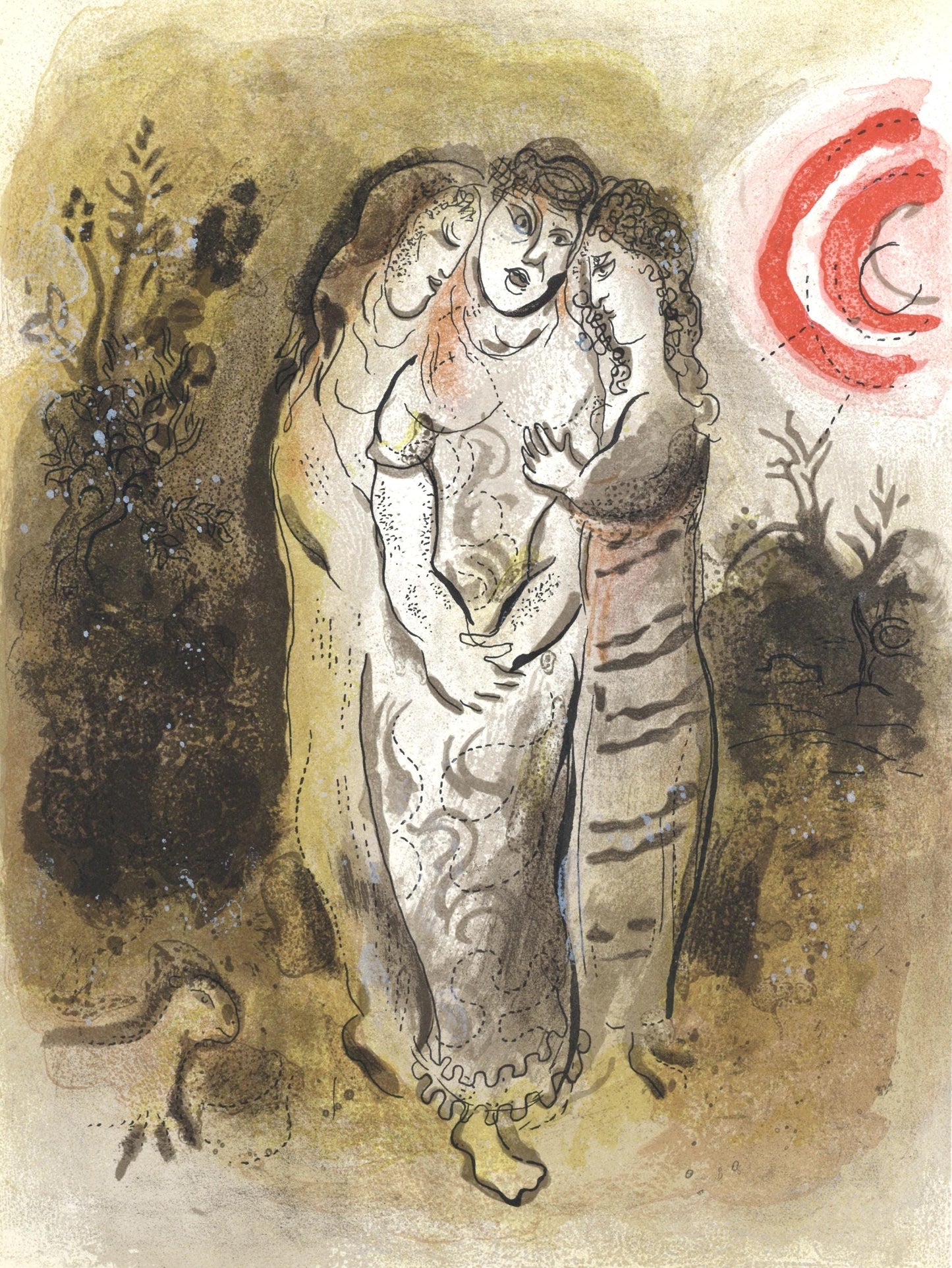 Marc Chagall, Nomie Et Ses Belles-Filles (Mourlot 117-46; Cramer 25), Dessins Pour La Bible, Verve,