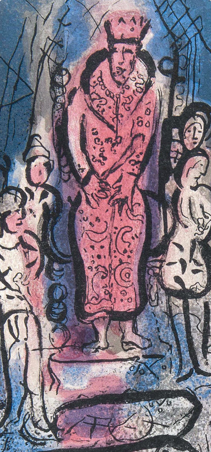 Marc Chagall, Assurus Chasse Vasthi (Mourlot 117-46; Cramer 25), Dessins Pour La Bible, Verve,