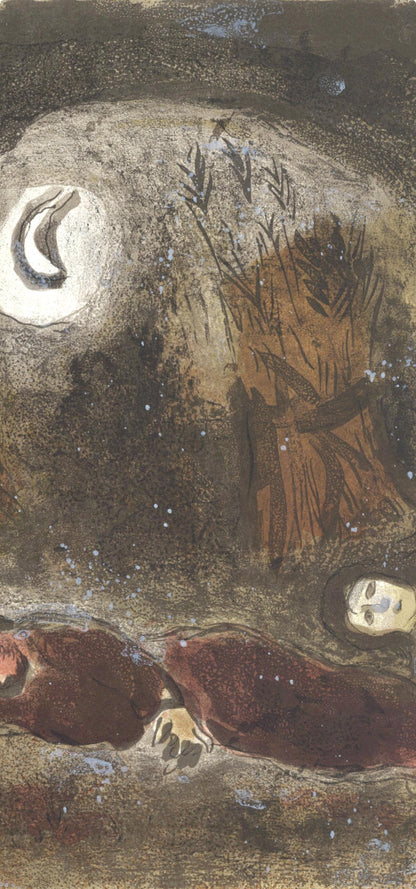 Marc Chagall, Ruth Aux Pieds De Booz (Mourlot 117-46; Cramer 25), Dessins Pour La Bible, Verve,