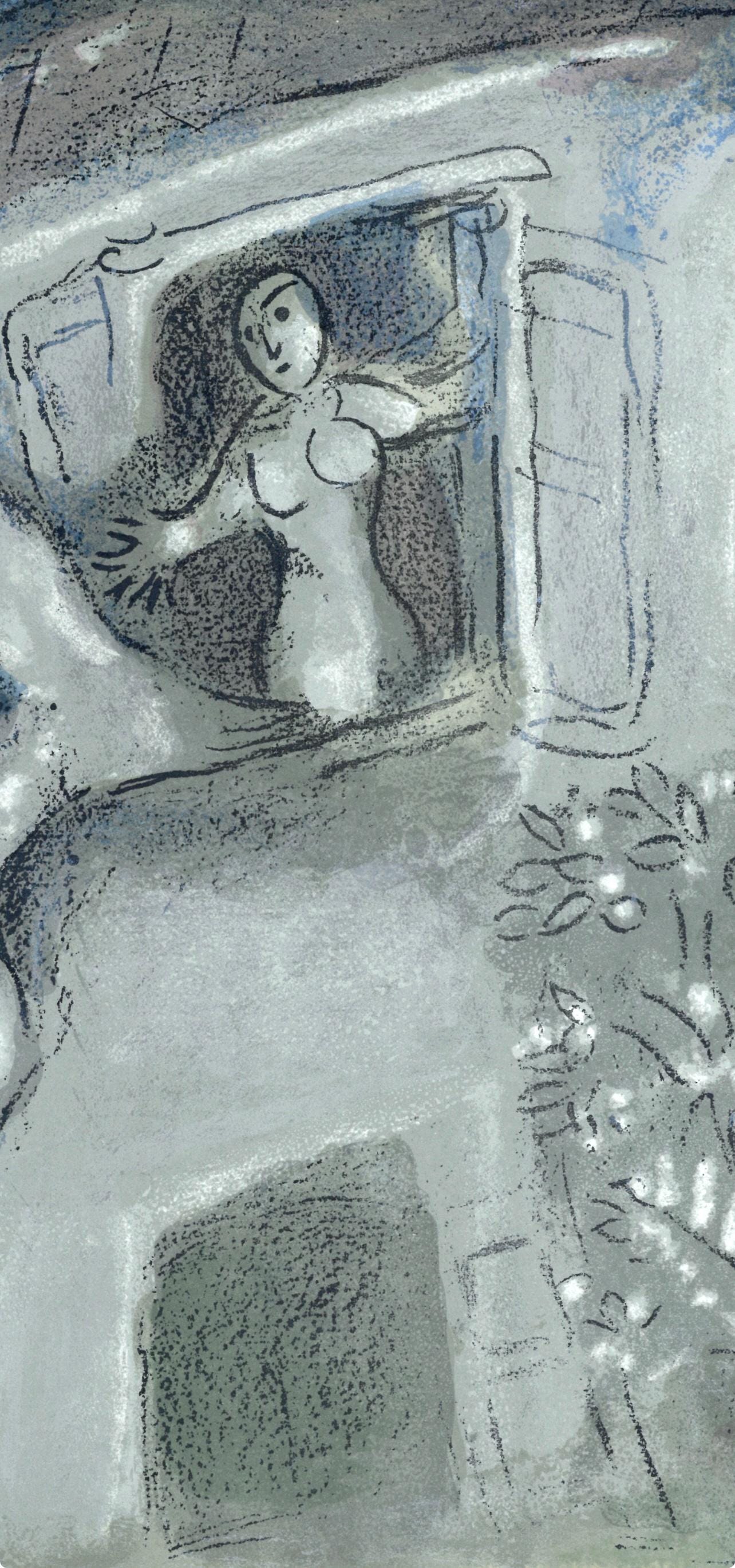 Marc Chagall, David Sauv Par Michal (Mourlot 117-46; Cramer 25), Dessins Pour La Bible, Verve,