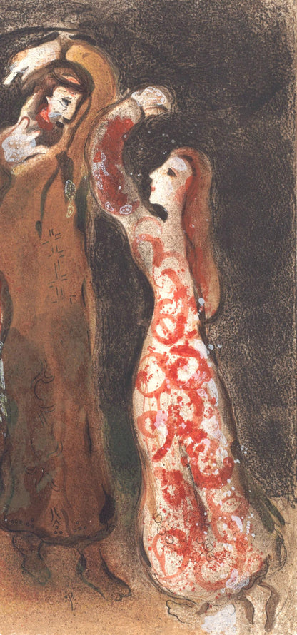 Marc Chagall, Rencontre De Ruth Et De Booz (Mourlot 117-46; Cramer 25), Dessins Pour La Bible,