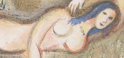 Marc Chagall, Booz Se Rveille Et Voit Ruth Ses Pieds (M. 117-46; C. 25), Dessins Pour La Bible,