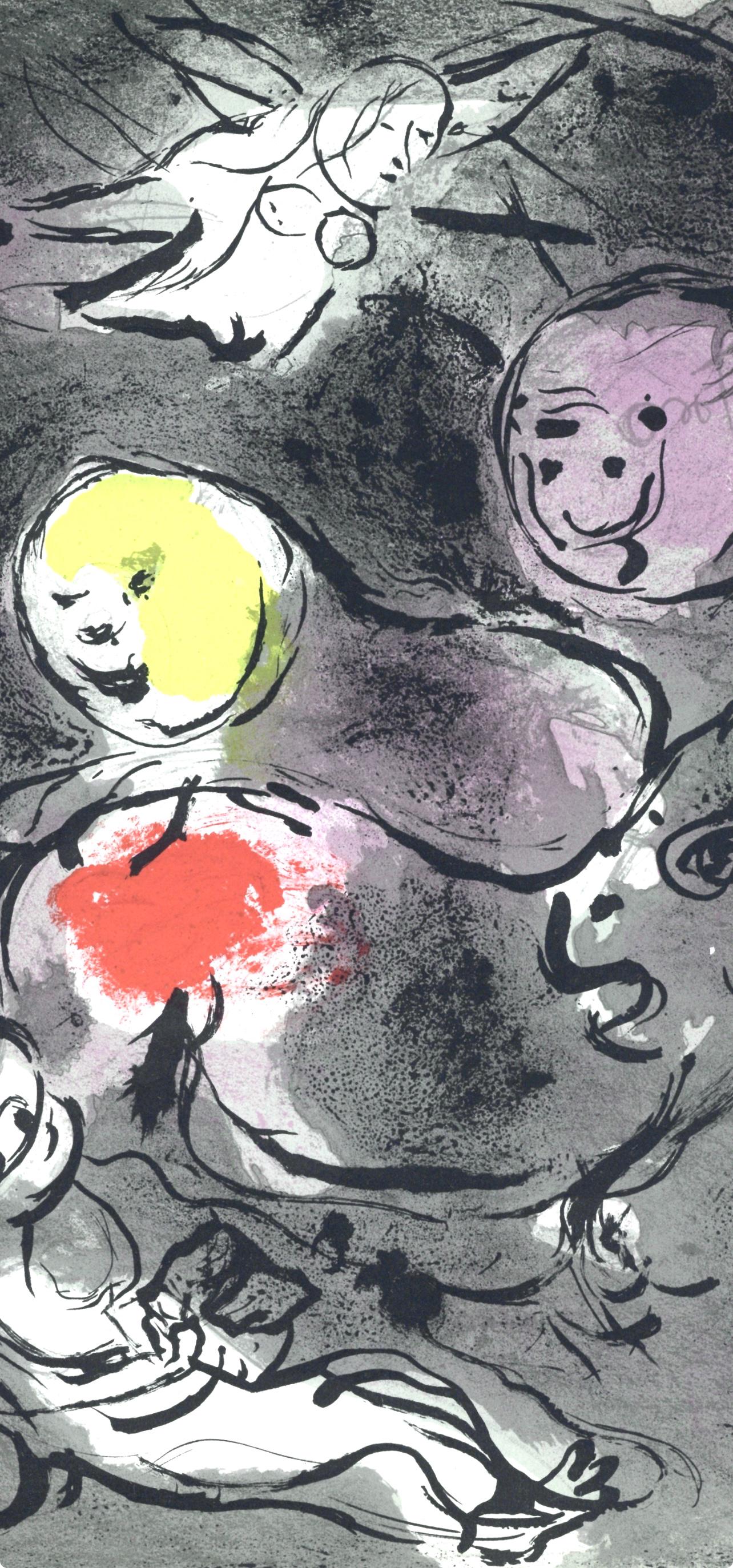 Marc Chagall, Le Prophte Daniel Avec Les Lions (Mourlot 117-46; Cramer 25), Dessins Pour La Bible,