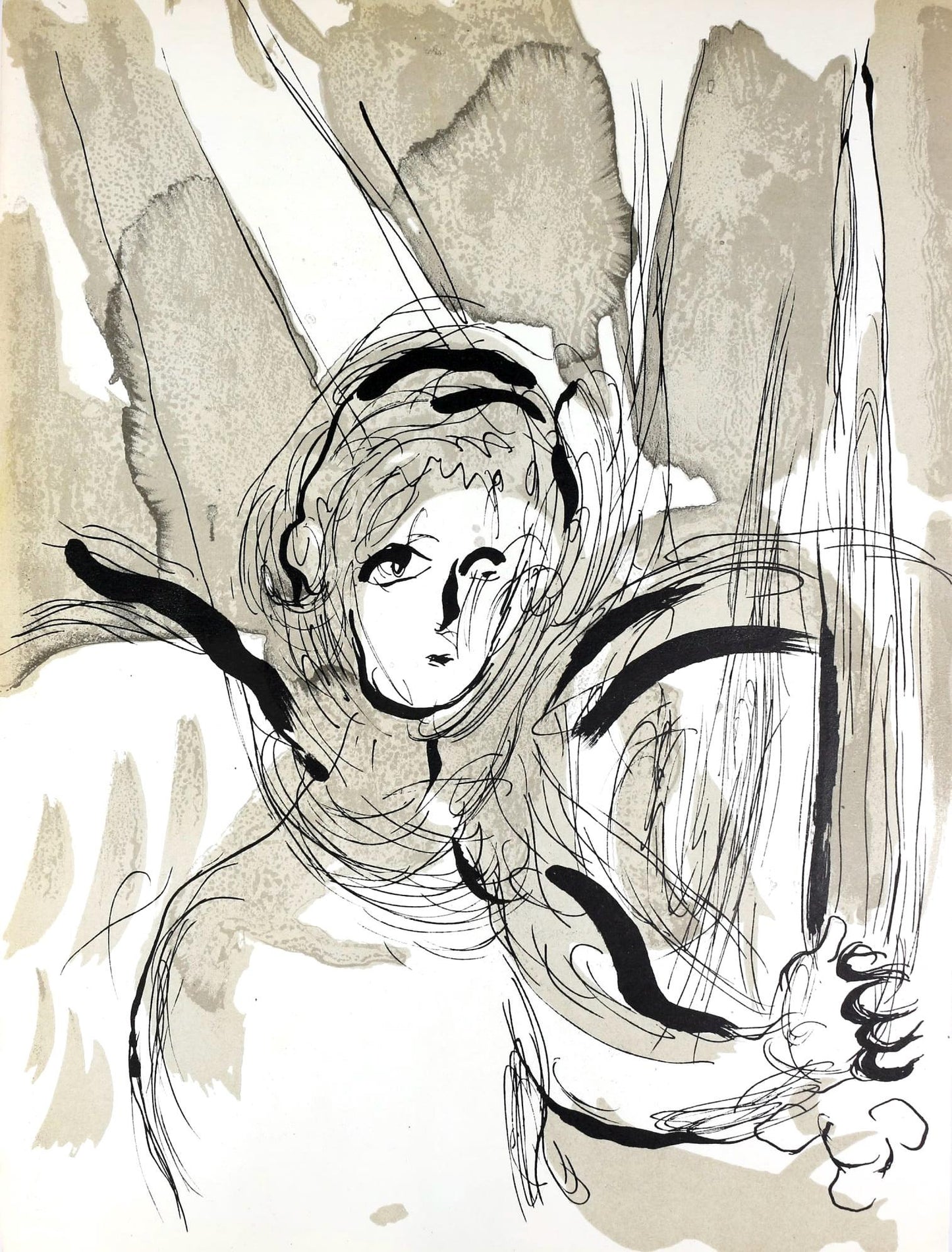 Marc Chagall, L'Ange L'Pe (Mourlot 117-46; Cramer 25), Dessins Pour La Bible, Verve, Revue,
