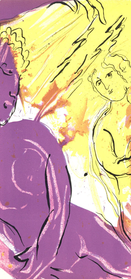 Marc Chagall, Ange Du Paradis (Mourlot 117-46; Cramer 25), Dessins Pour La Bible, Verve, Revue,