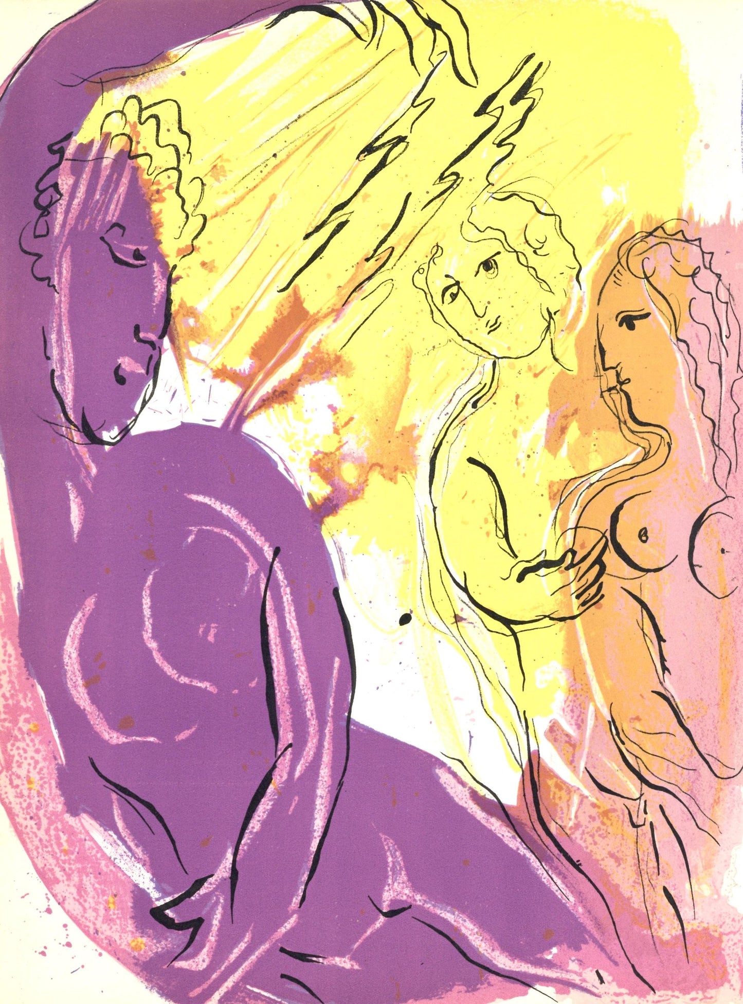 Marc Chagall, Ange Du Paradis (Mourlot 117-46; Cramer 25), Dessins Pour La Bible, Verve, Revue,