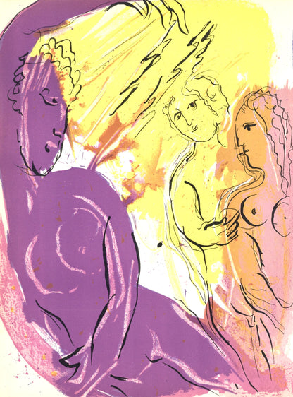 Marc Chagall, Ange Du Paradis (Mourlot 117-46; Cramer 25), Dessins Pour La Bible, Verve, Revue,