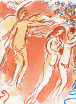 Marc Chagall, Adam Et Eve Chasss Du Paradis (Mourlot 117-46; Cramer 25), Dessins Pour La Bible,