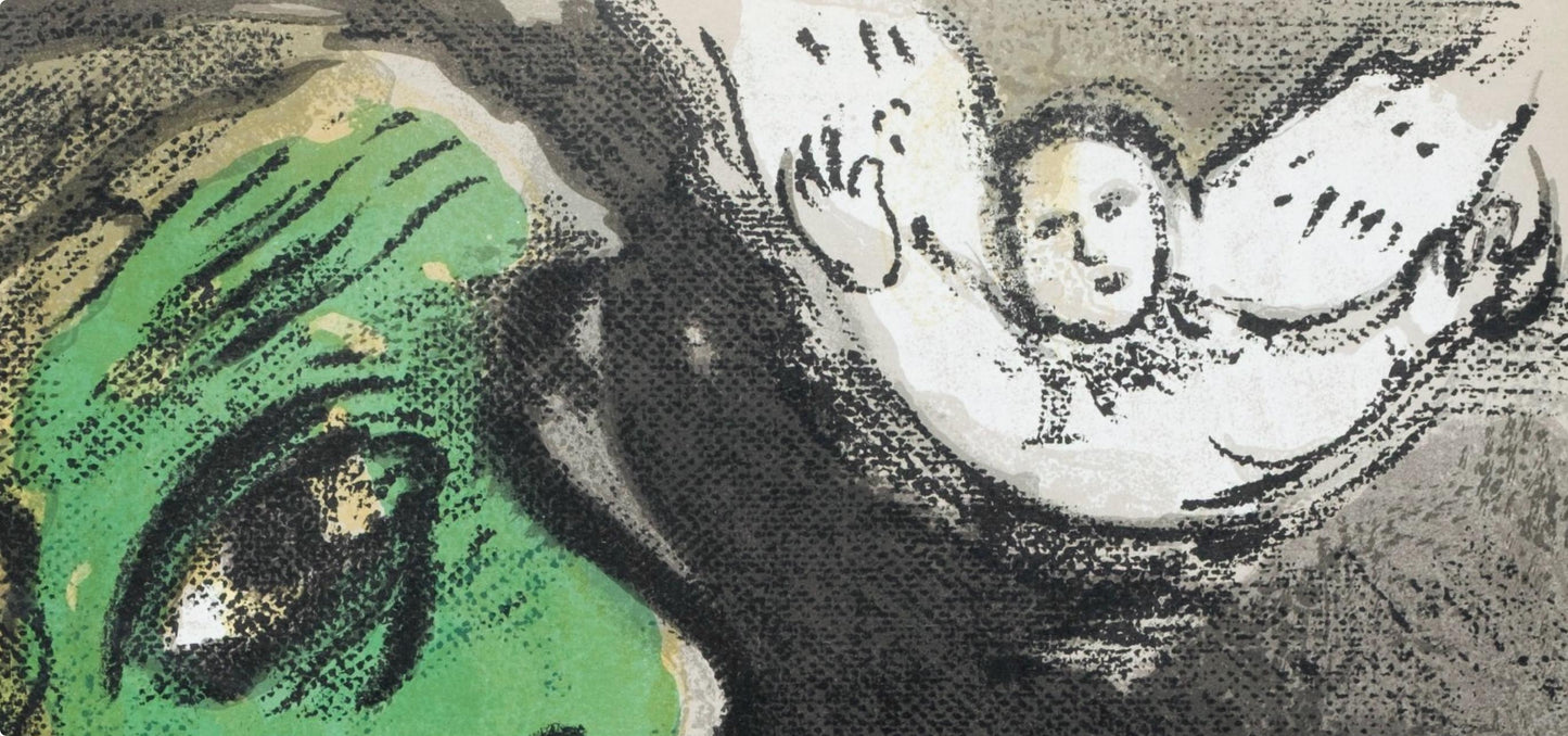 Marc Chagall, Job En Prire (Mourlot 117-46; Cramer 25), Dessins Pour La Bible, Verve, Revue,