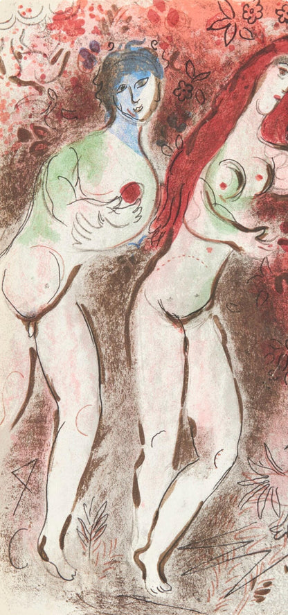 Marc Chagall, Adam Et Eve Et Le Fruit Dfendu (Mourlot 117-46; Cramer 25), Dessins Pour La Bible,