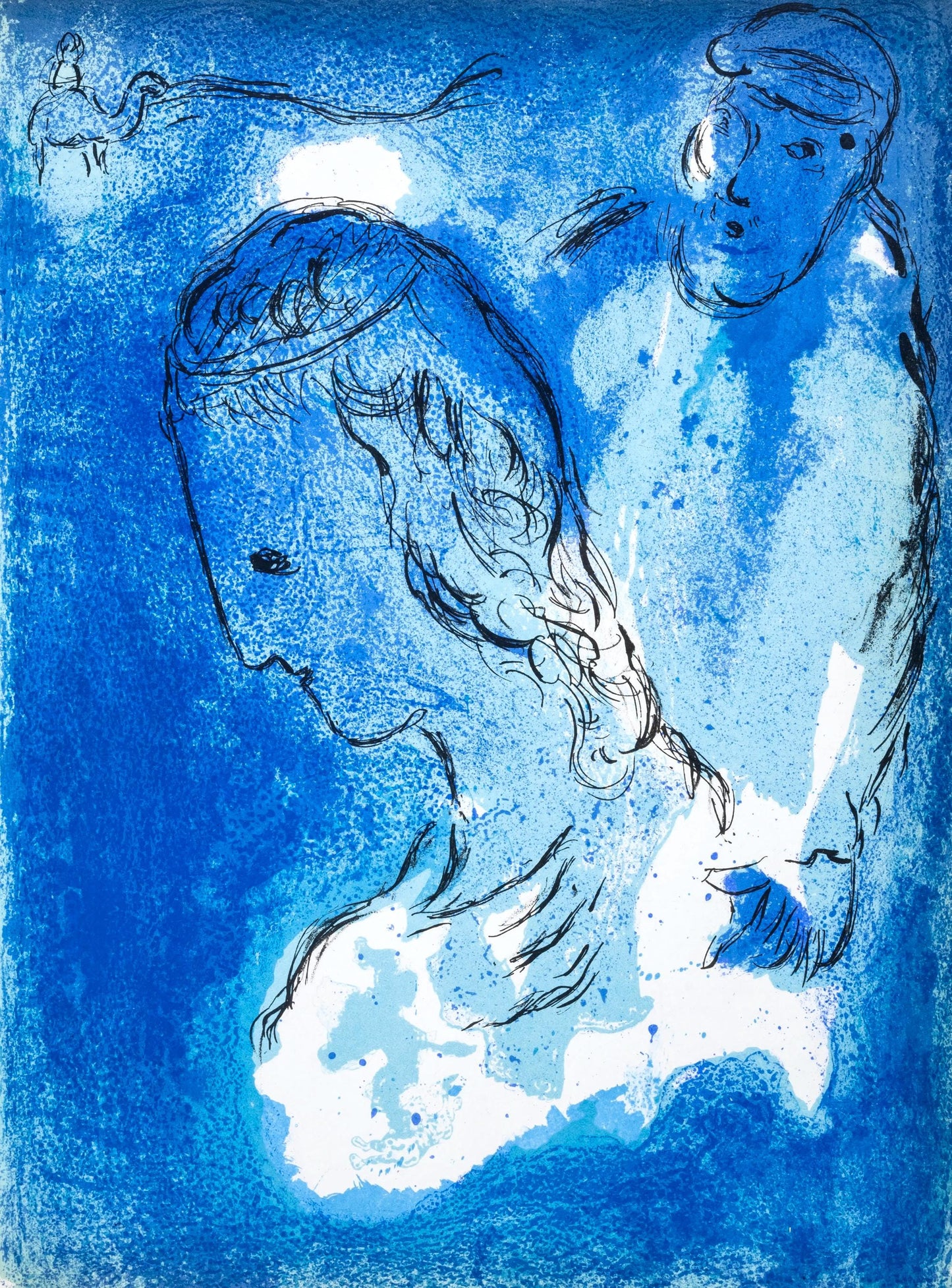 Marc Chagall, Abraham Et Sarah (Mourlot 117-46; Cramer 25), Dessins Pour La Bible, Verve, Revue,