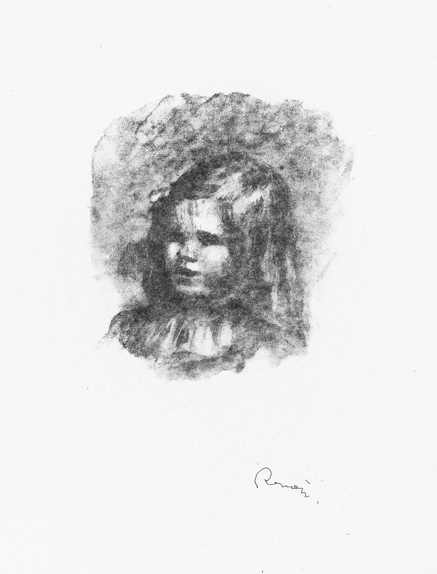 Lithograph - Pierre-Auguste Renoir - Claude Renoir tourn a gauche - Les Lithographies de Renoir