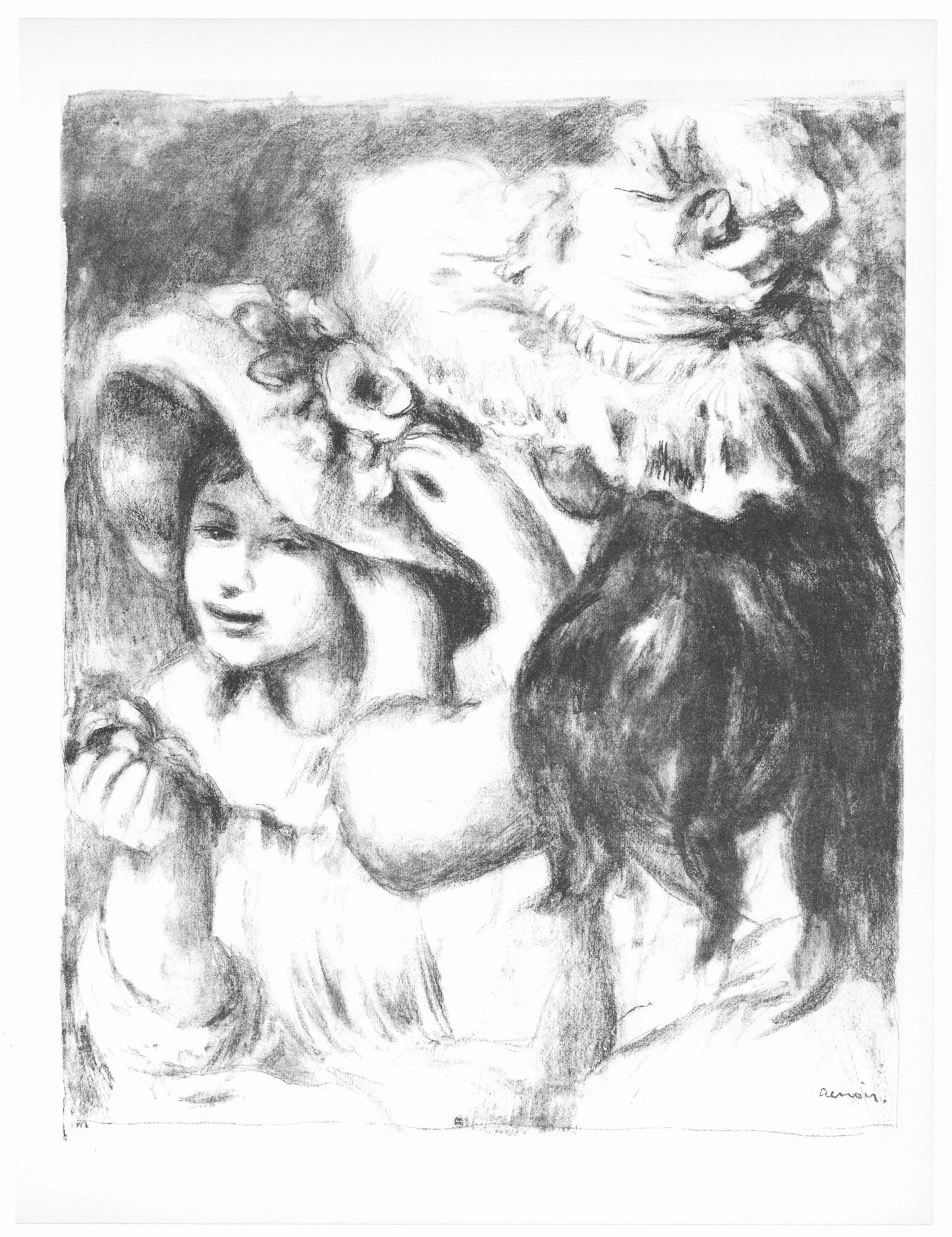 Pierre-Auguste Renoir, Le Chapeau Pingl, Tat Du Noir, Les Lithographies De Renoir, Lithograph