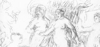 Lithograph - Pierre-Auguste Renoir - Les Baigneuses - Les Lithographies de Renoir