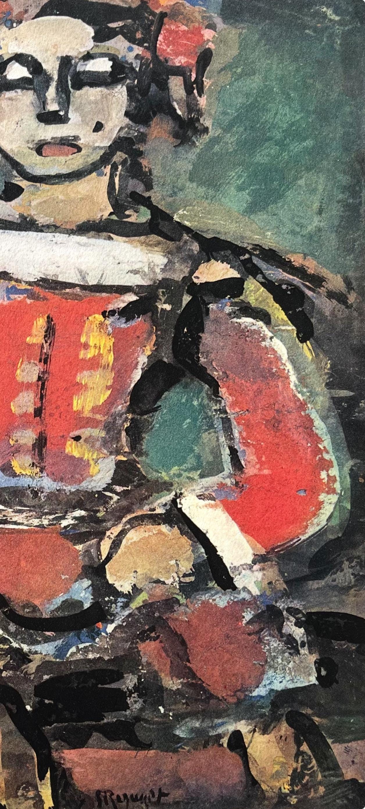 Georges Rouault, Petit Page Rouge Et Or, Divertissement, Ditions De La Revue Verve, Lithograph