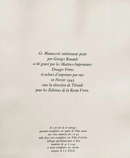 Georges Rouault, Madame Yxe, Divertissement, Ditions De La Revue Verve, Lithograph