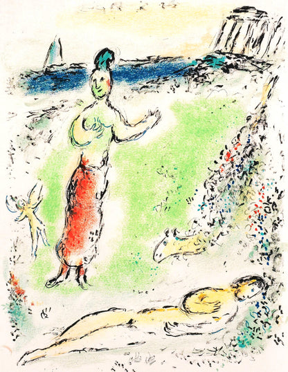 Marc Chagall, Athene Senkt Odysseus In Den Schlaf, Homer, Die Odyssee, Lithograph