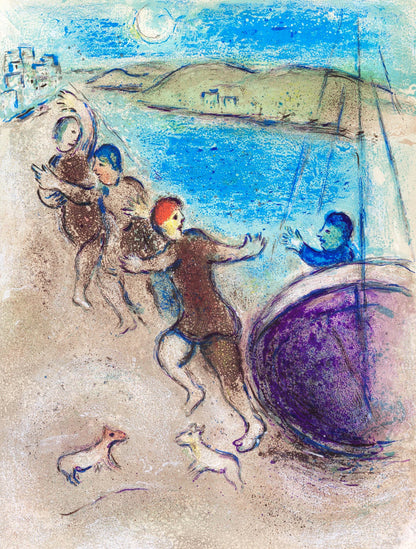 Marc Chagall, Les Jeunes Gens De Mthymne, Daphnis Et Chlo, Hliogravure
