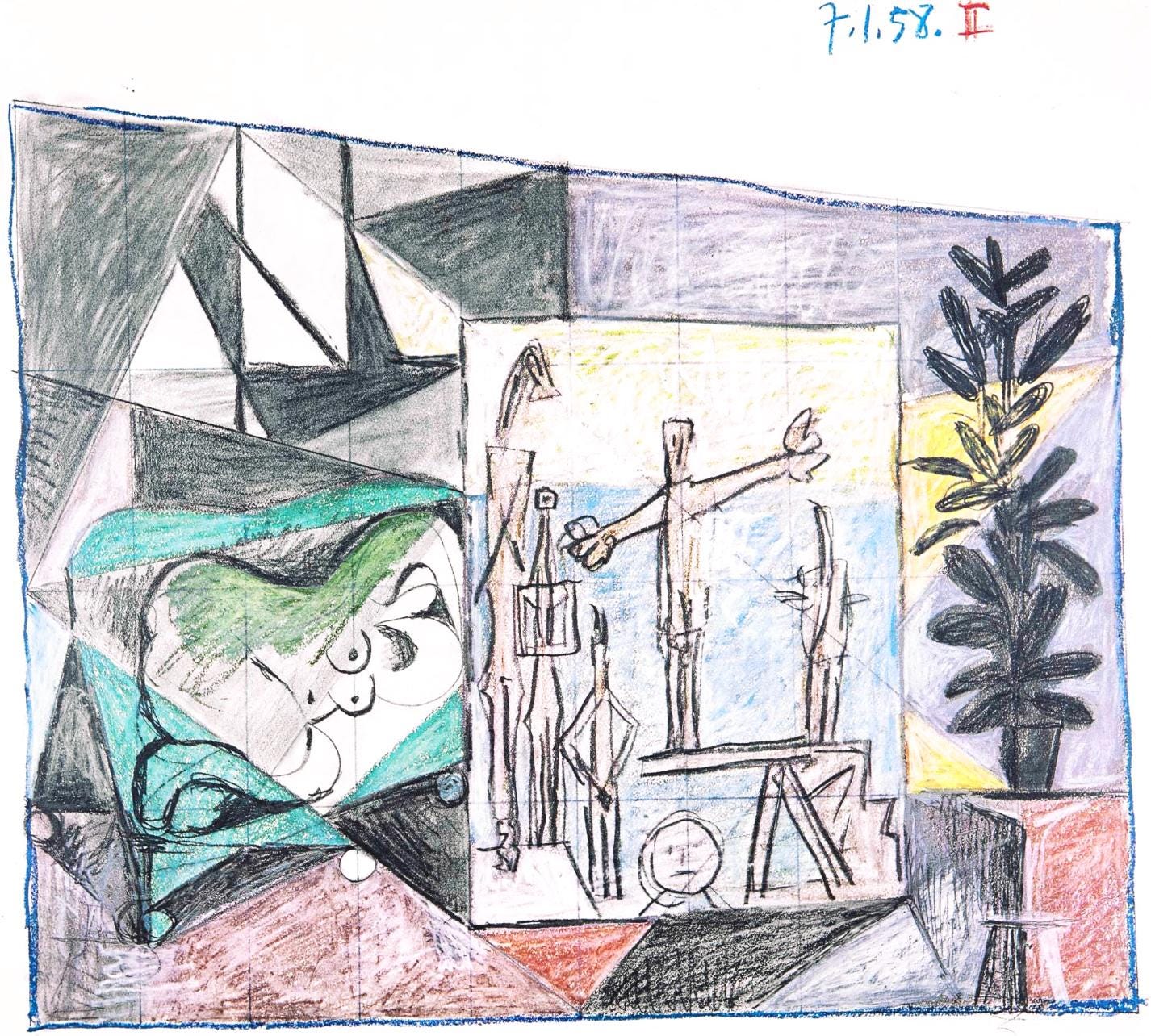 Pablo Picasso, 7.1.58. Ii (Cramer 155), La Chute D'Icare, Hliogravure