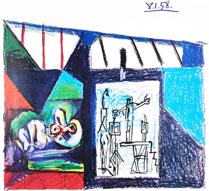 Pablo Picasso, 8.1.58. (Cramer 155), La Chute D'Icare, Hliogravure