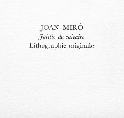 Joan Miro, Faillie Du Calcaire (Cramer 156; Mourlot 840), Souvenirs Et Portraits D'Artistes,