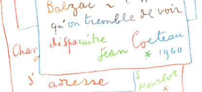 Jean Cocteau, Manuscrit, Souvenirs Et Portraits D'Artistes, Lithograph