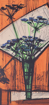 Bernard Buffet, Les Ombelles, Souvenirs Et Portraits D'Artistes, Lithograph