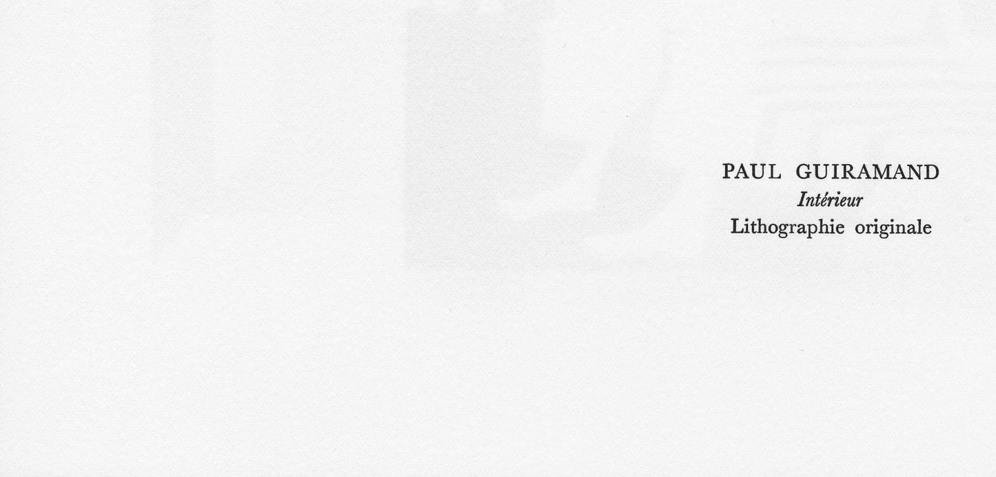 Paul Guiramand, Intrieur, Souvenirs Et Portraits D'Artistes, Lithograph