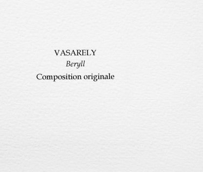 Victor Vasarely, Beryll, Souvenirs Et Portraits D'Artistes, Lithograph