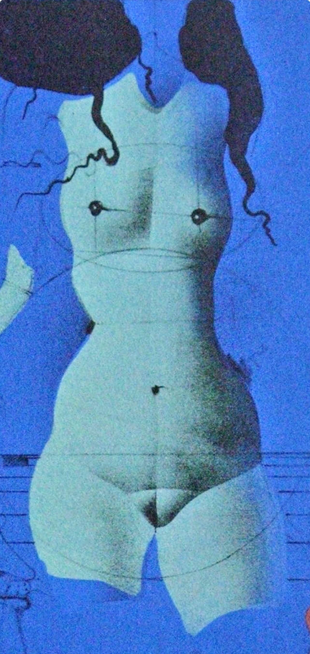 Paul Wunderlich, Torso Sur Une Pierre Bleue, Souvenirs Et Portraits D'Artistes, Lithograph