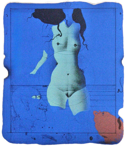 Paul Wunderlich, Torso Sur Une Pierre Bleue, Souvenirs Et Portraits D'Artistes, Lithograph