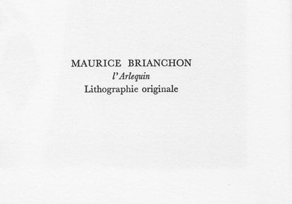Maurice Brianchon, L'Arlequin, Souvenirs Et Portraits D'Artistes, Lithograph