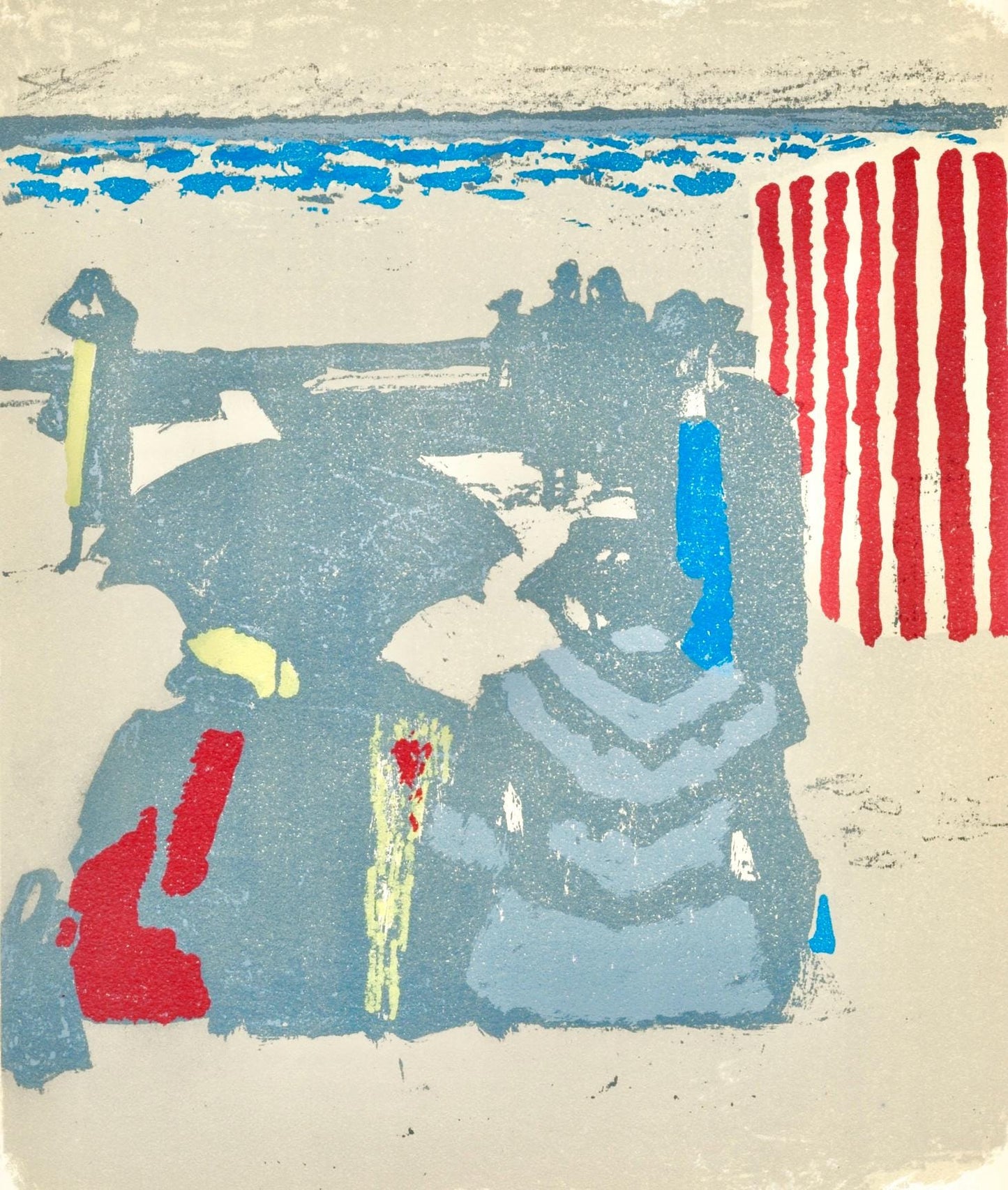 Maurice Brianchon, Saint-Jean-De-Luz, La Plage, Prints From The Mourlot Press, Lithograph