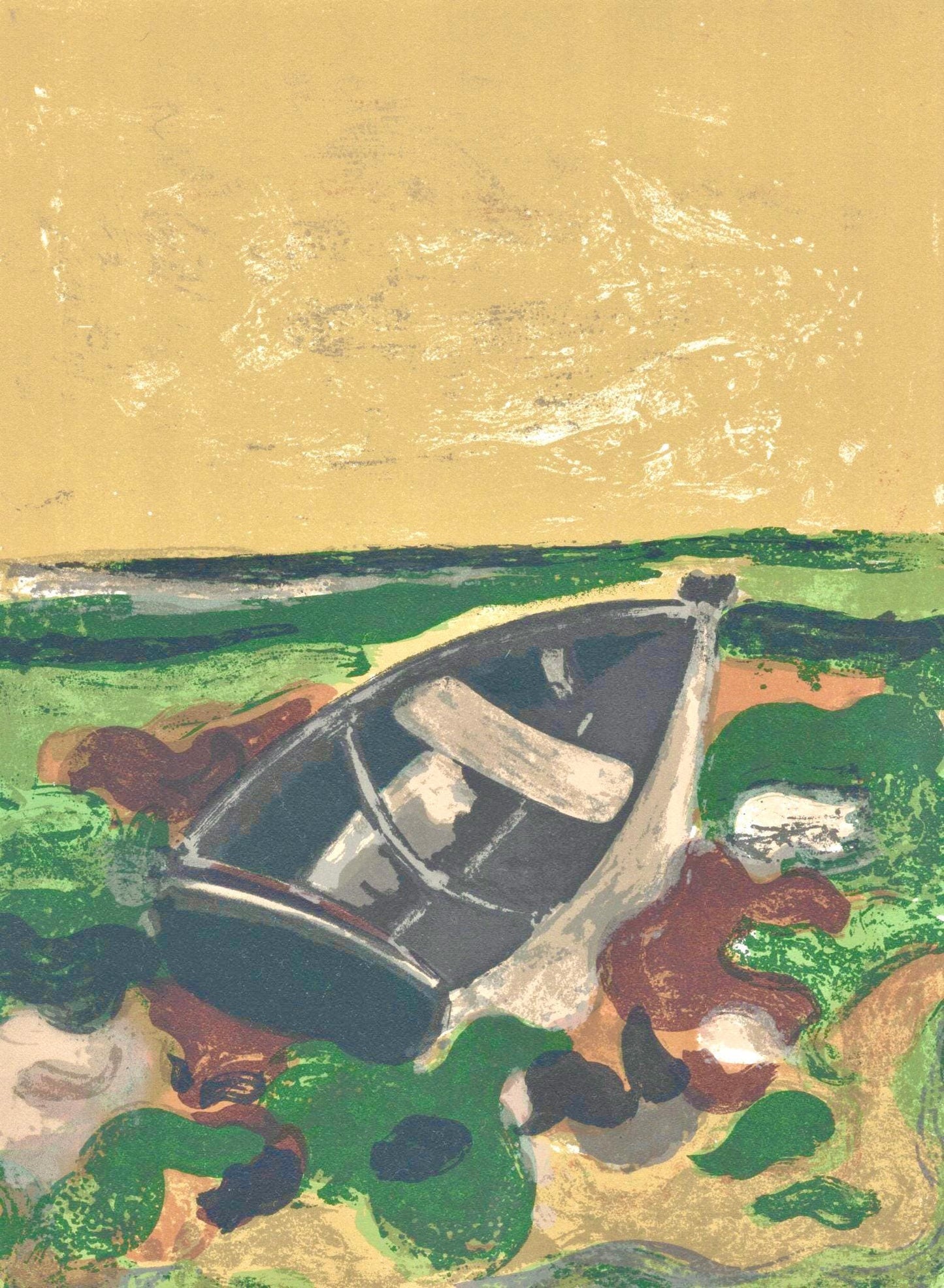 Andr Minaux, La Barque Choue, Prints From The Mourlot Press, Lithograph