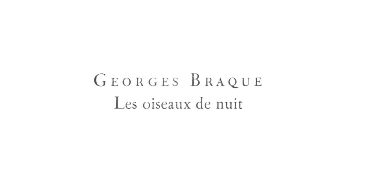 Georges Braque, Les Oiseaux De Nuit, Prints From The Mourlot Press, Lithograph