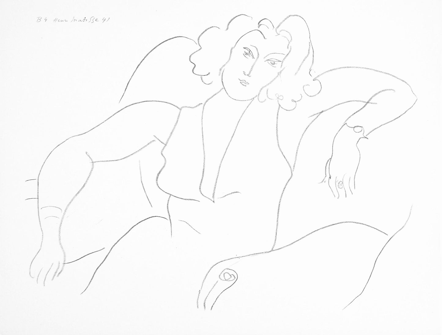 Henri Matisse, Srie B, Var. 4 (Duthuit 9), Henri Matisse, Dessins, Thmes Et Variations, Lithograph
