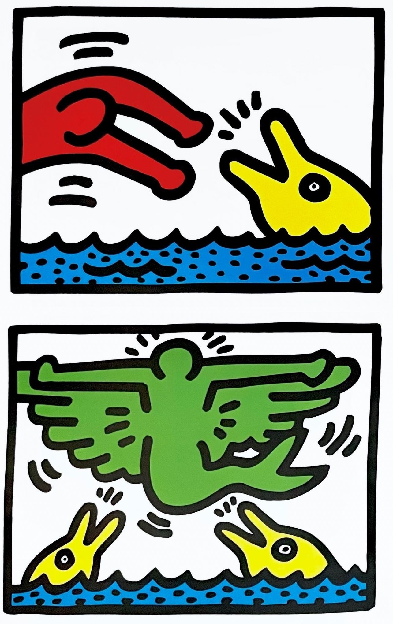 Keith Haring, Pop Shop Quad V, Official Edition Offset Lithograph
