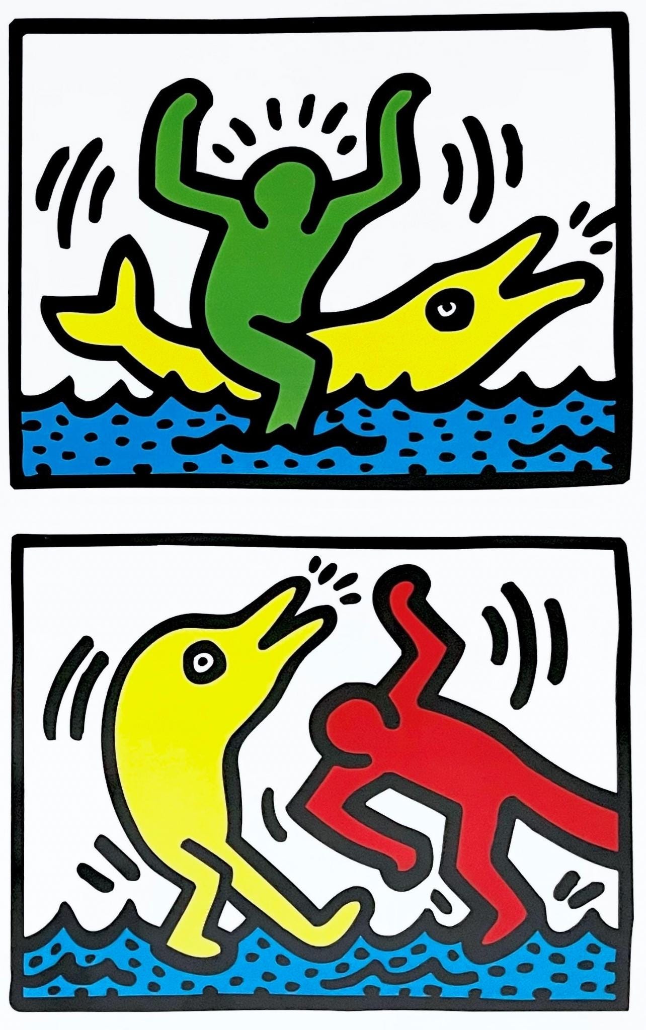 Keith Haring, Pop Shop Quad V, Official Edition Offset Lithograph