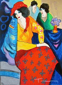 Itzchak Tarkay, Blue Mood, Signed, Silkscreen