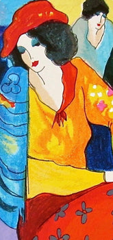 Itzchak Tarkay, Blue Mood, Signed, Silkscreen