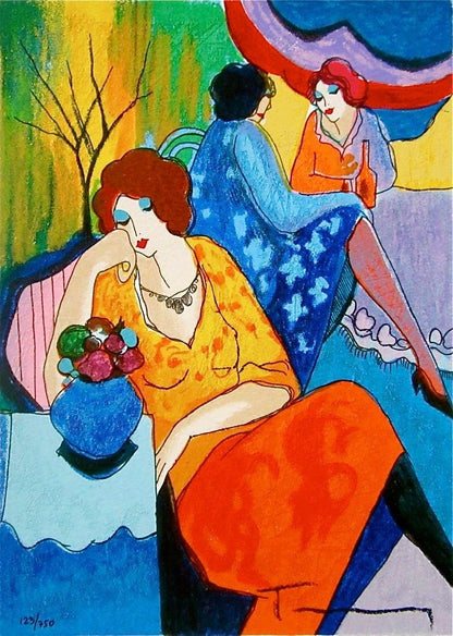 Itzchak Tarkay, Quiet Afternoon, Signed, Silkscreen