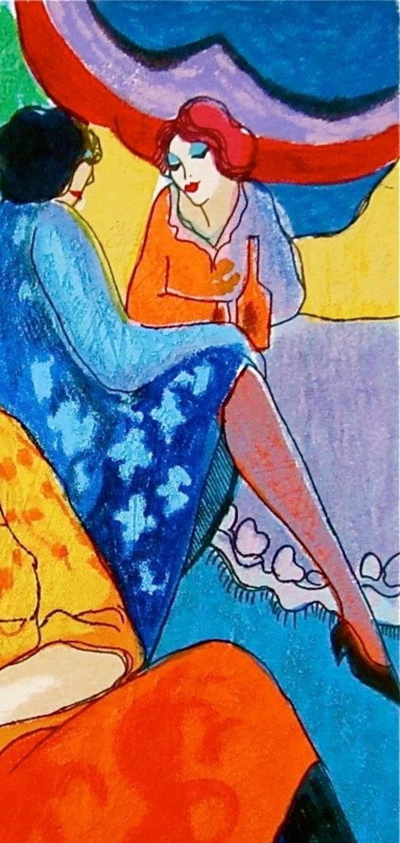 Itzchak Tarkay, Quiet Afternoon, Signed, Silkscreen