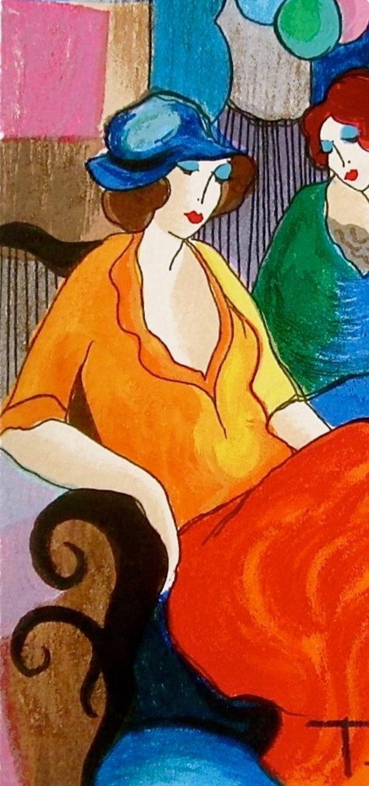 Itzchak Tarkay, Chit Chat, Signed, Silkscreen