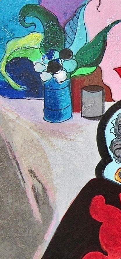 Itzchak Tarkay, Gossip, Signed, Silkscreen