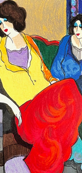 Itzchak Tarkay, Sisters, Signed, Silkscreen