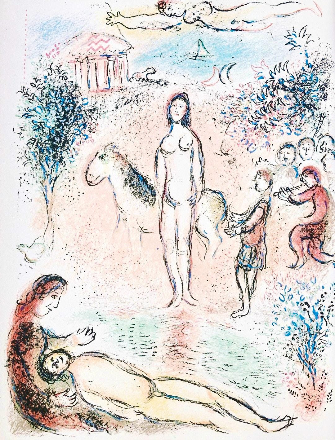 Marc Chagall, Frontispiz, Homer, Die Odyssee, Lithograph