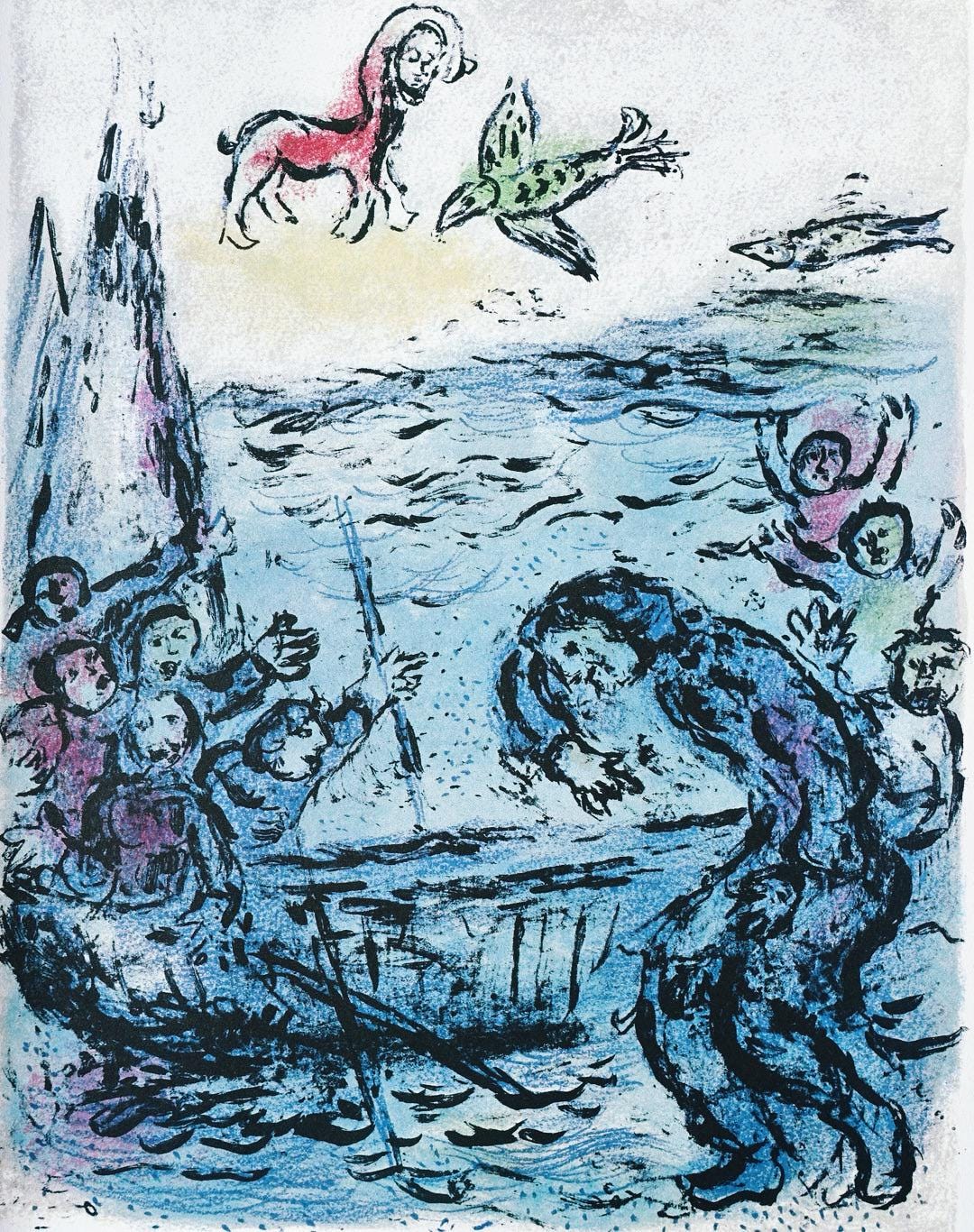 Marc Chagall, Odysseus Und Seine Gefhrten, Homer, Die Odyssee, Lithograph