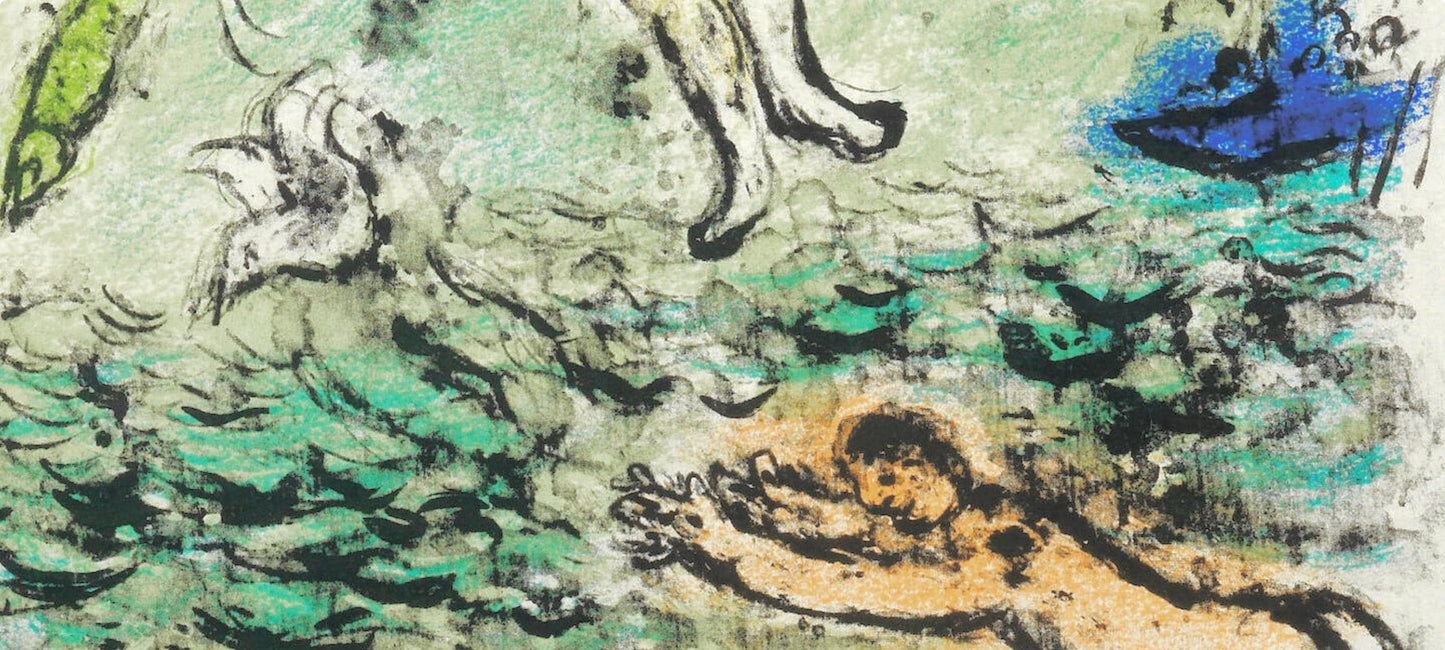 Marc Chagall, Poseidon, Homer, Die Odyssee, Lithograph